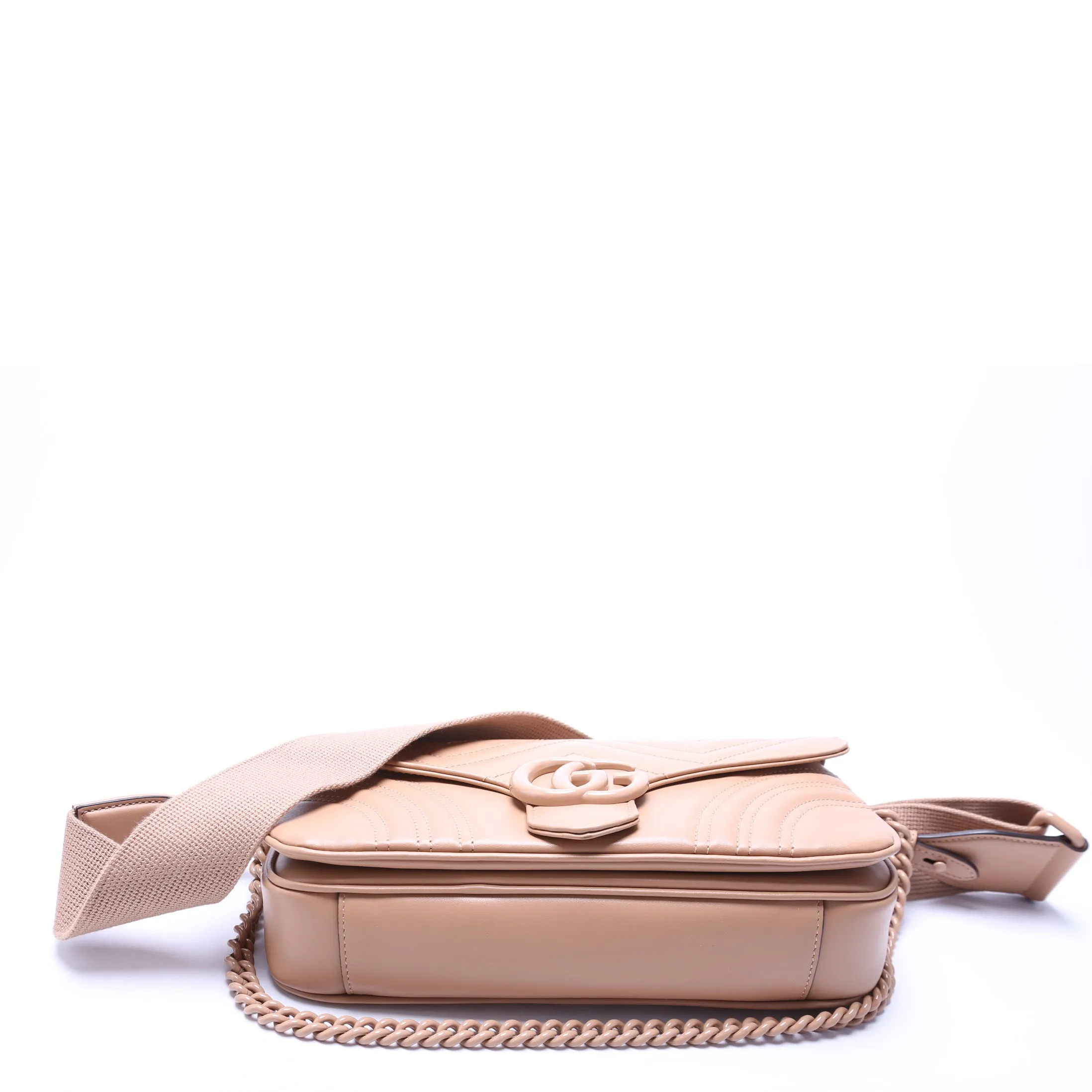 734814 Marmont Monochrome Shoulder Tan