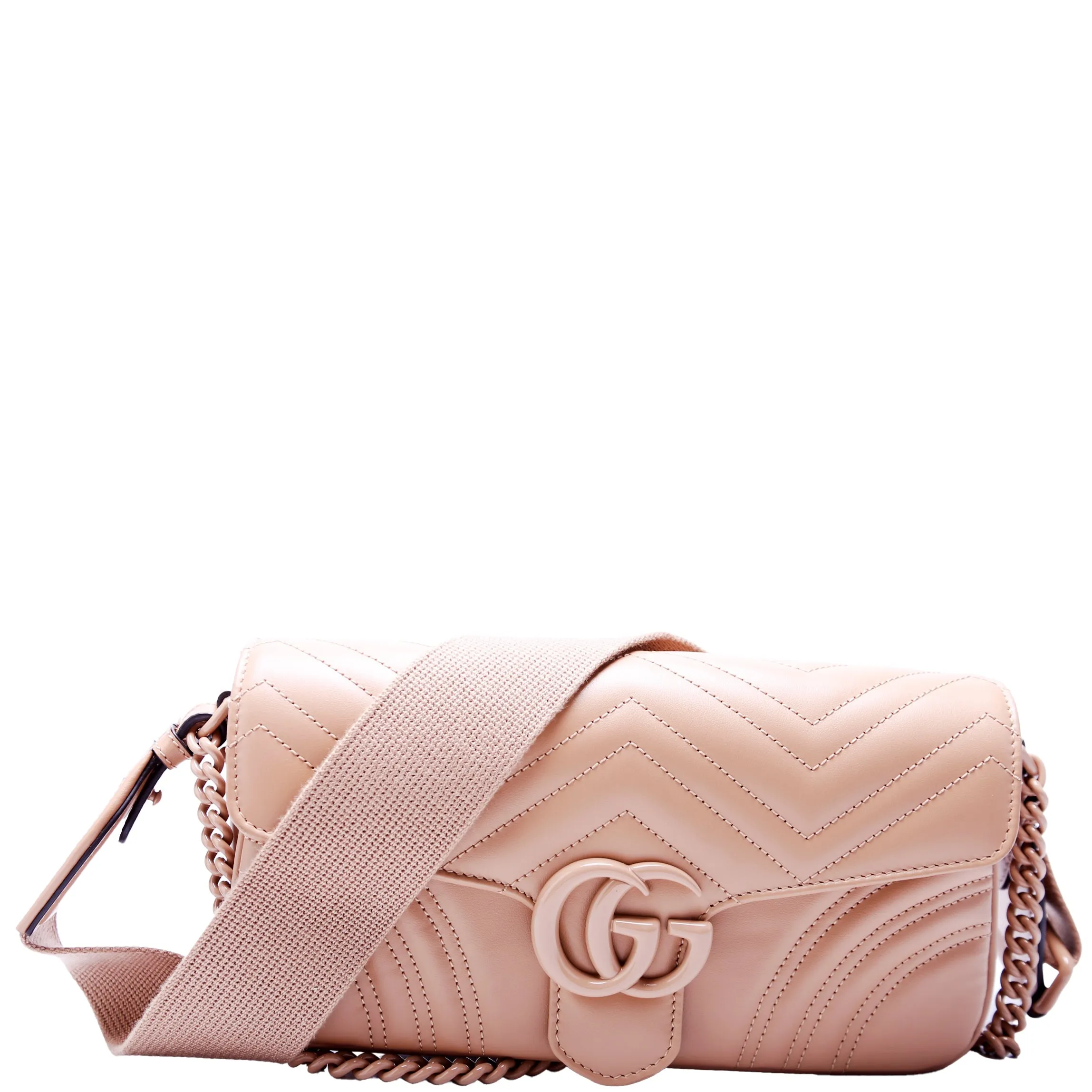 734814 Marmont Monochrome Shoulder Tan