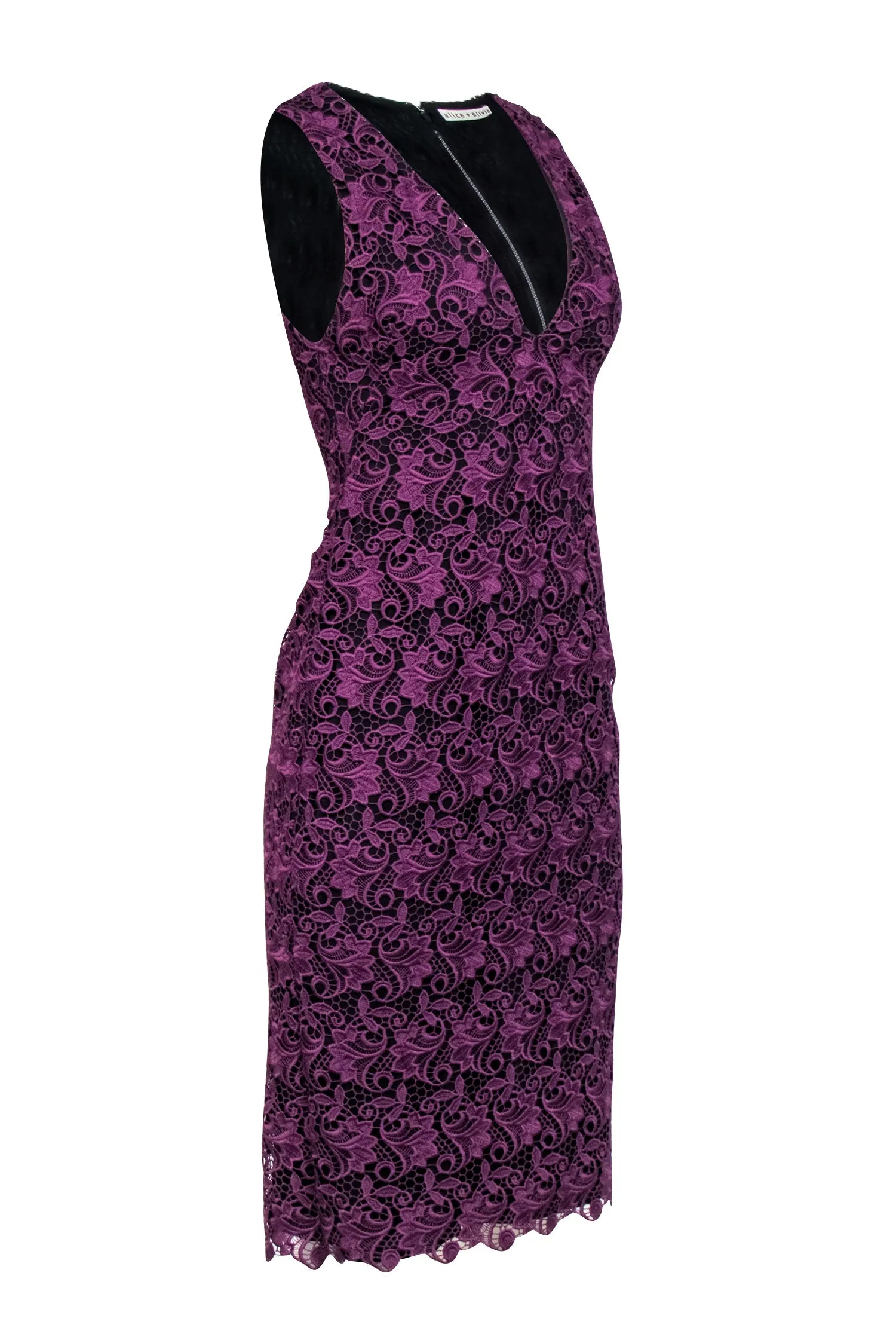 Alice & Olivia - Purple Lace Sheath Dress Sz 4