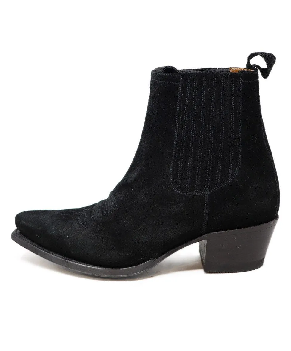 Ann Mashburn Black Suede Booties sz 7