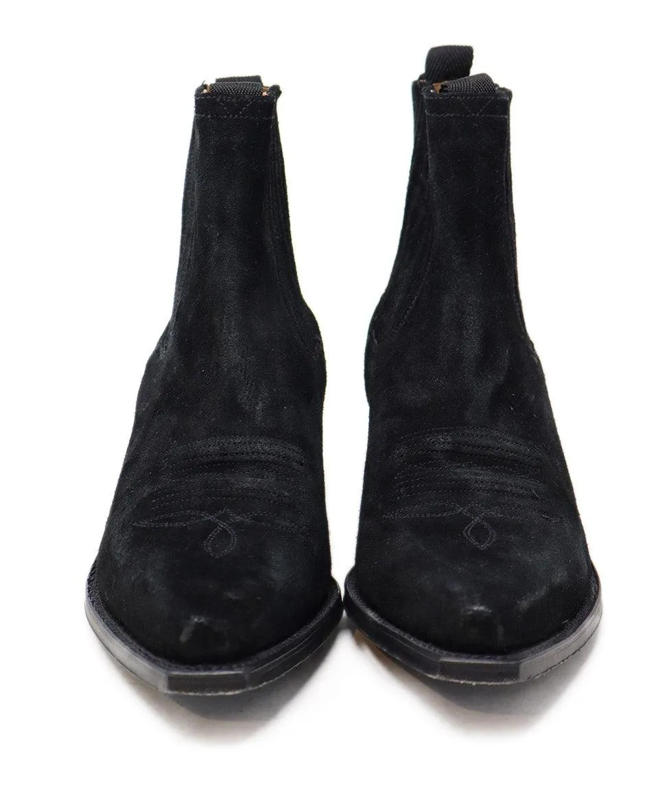 Ann Mashburn Black Suede Booties sz 7