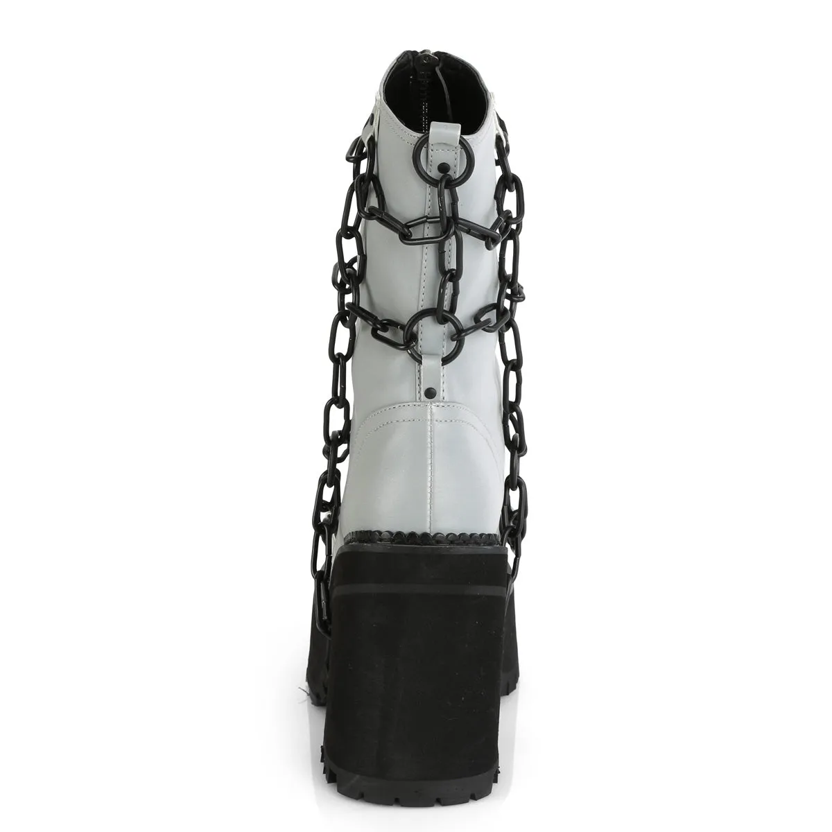 ASSAULT-66 Demoniacult Alternative Footwear Women's Zip Up Front Chunky Platform Ankle Boots