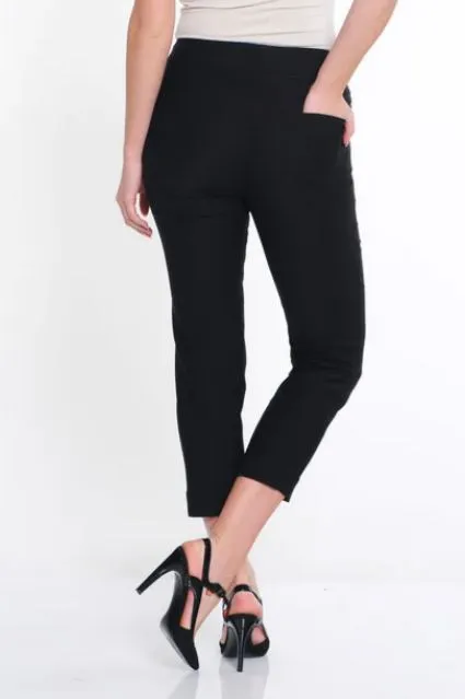 Black Pull On Crop Pant