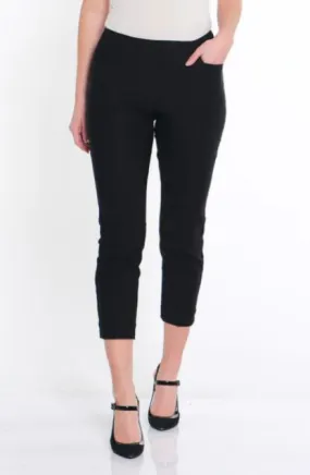 Black Pull On Crop Pant