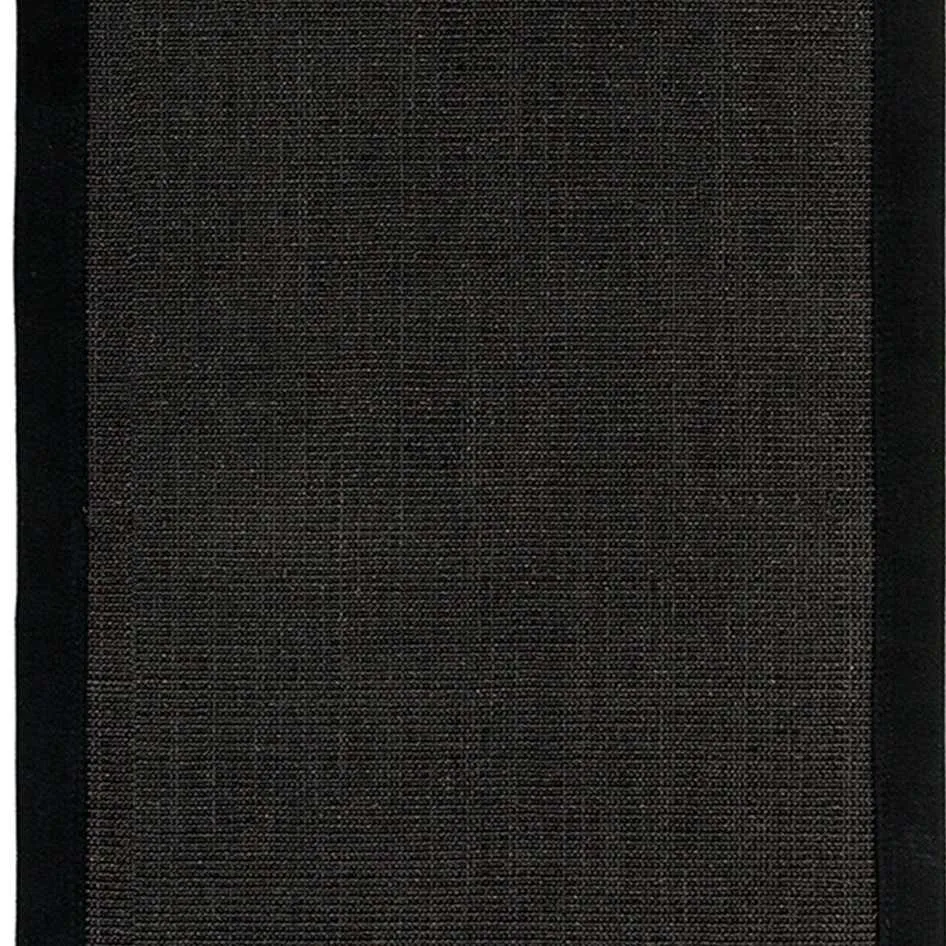 Black Sisal Runner Rug with Cotton Border
