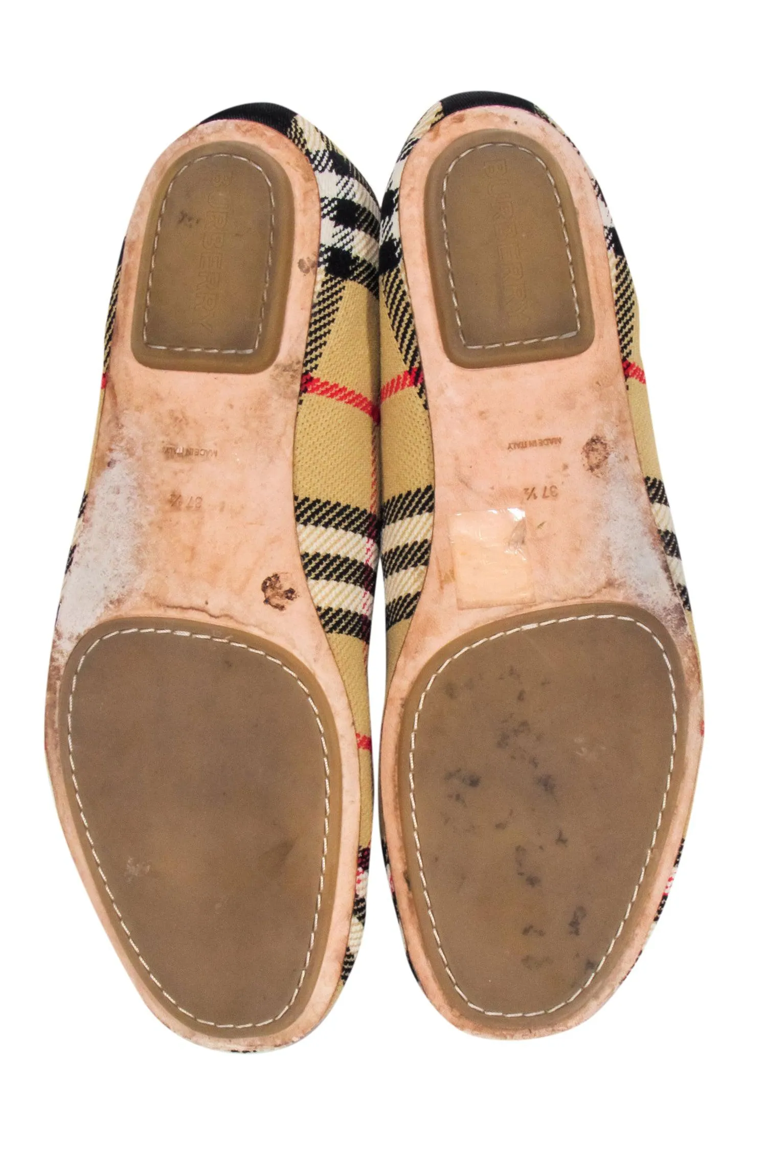 Burberry - Beige Signature Plaid Flat Shoes Sz 7.5