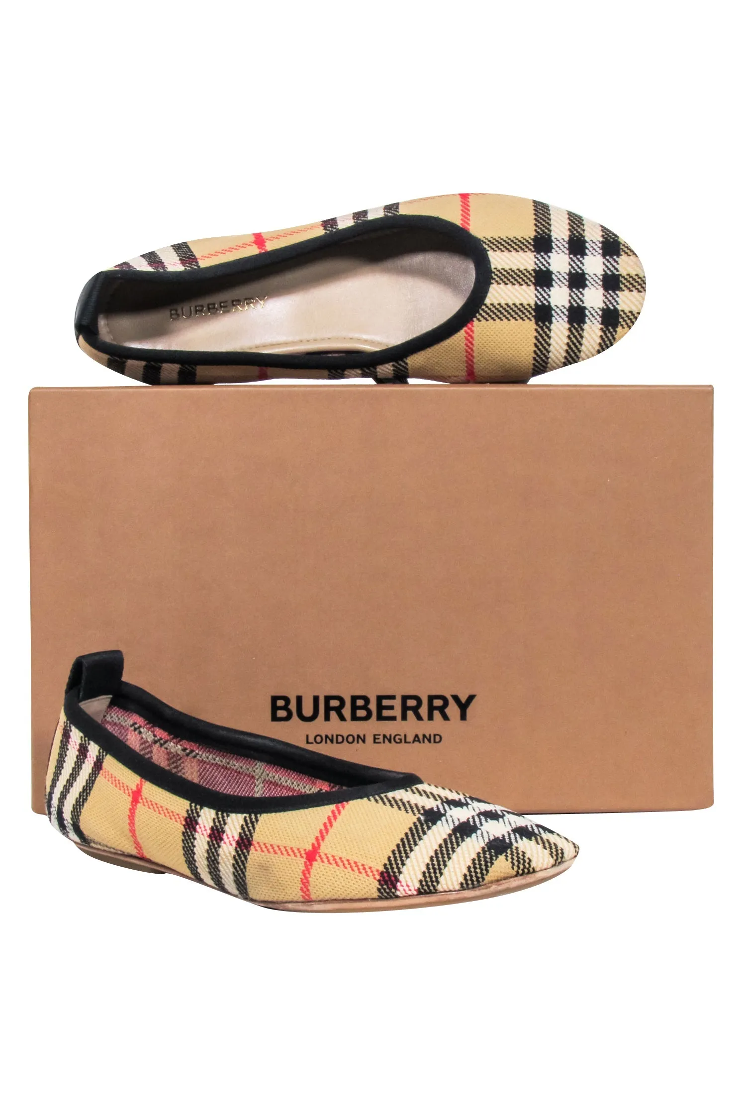 Burberry - Beige Signature Plaid Flat Shoes Sz 7.5