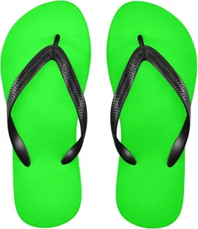 Burbuja Neon Green Solid Color Flip Flops for Women Men, Soft Thong Sandals Rubber Slippers for Pool Beach Essentials