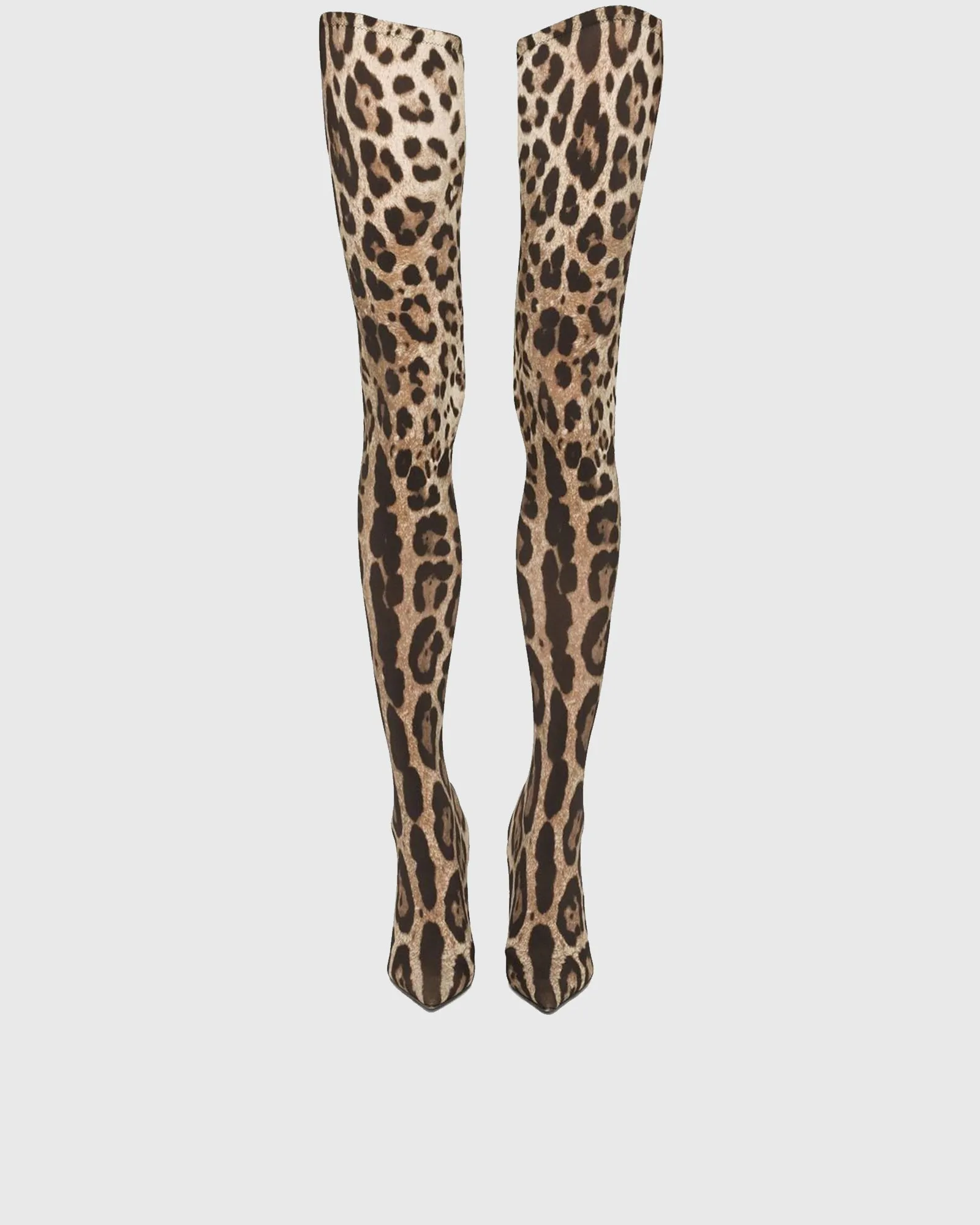 Claretta Leopard Print Over The Knee Boots