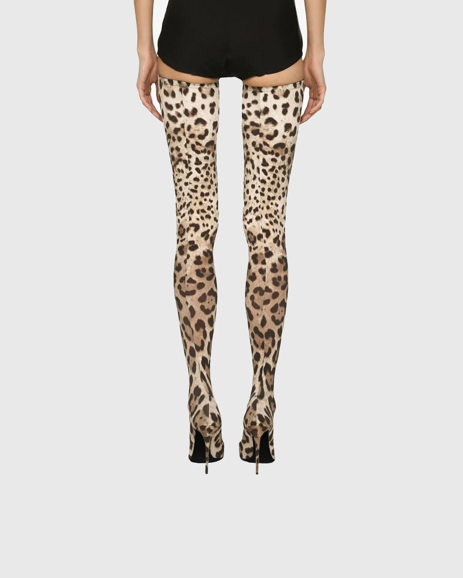 Claretta Leopard Print Over The Knee Boots