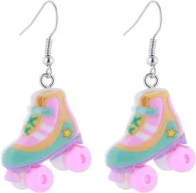 Coadipress Skating Shoes - Retro 70s 80s Neon, Lightweight Acrylic Roller Skating Drop Earrings for Women - Roller Lovers Gifts