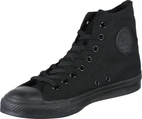 Converse Chuck Taylor All Star Canvas High Top Sneaker, black monochrome, 7.5 M US