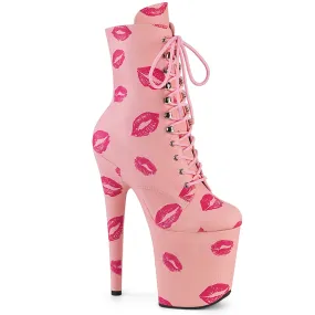 FLAMINGO-1020KISSES Pink Lip Print 8 Inch Heel Pole Dancing Shoe