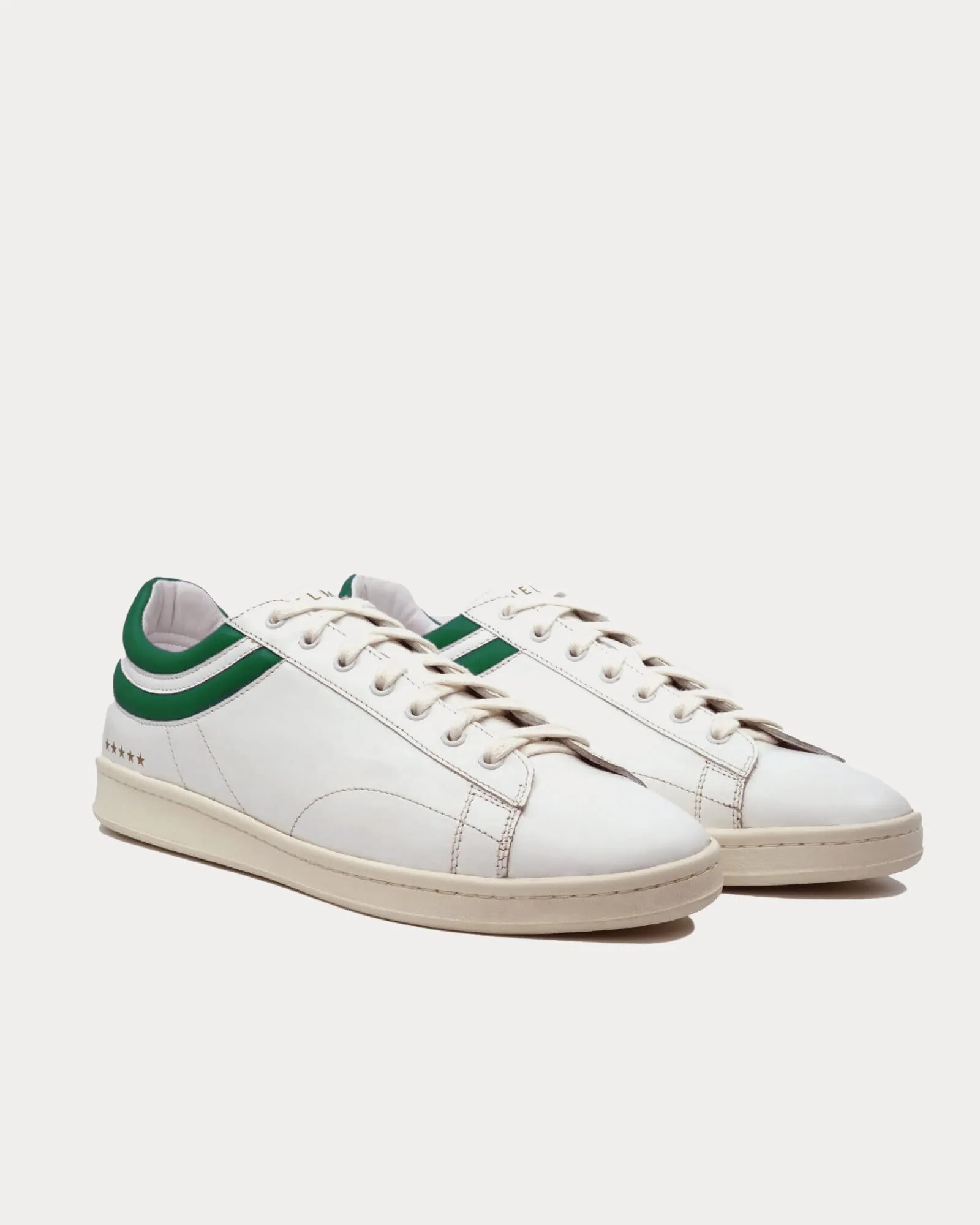 Flying Ace Leather White / Green Low Top Sneakers