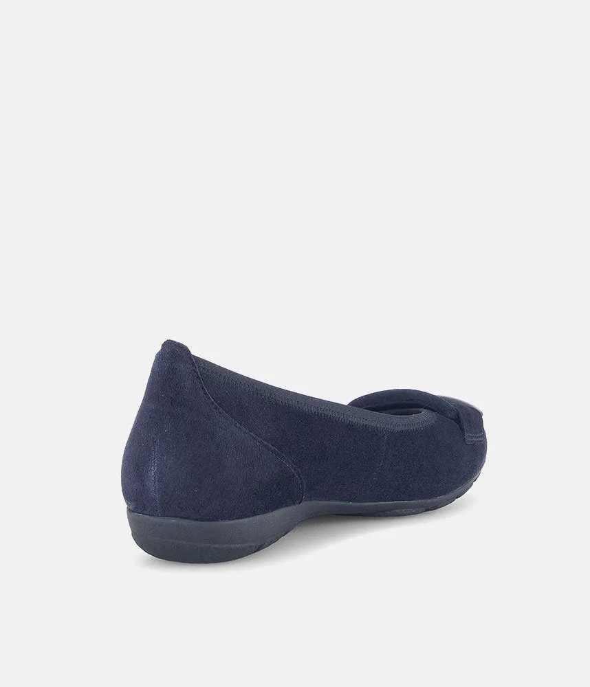 Gabor Stylish Navy Buckle Flats