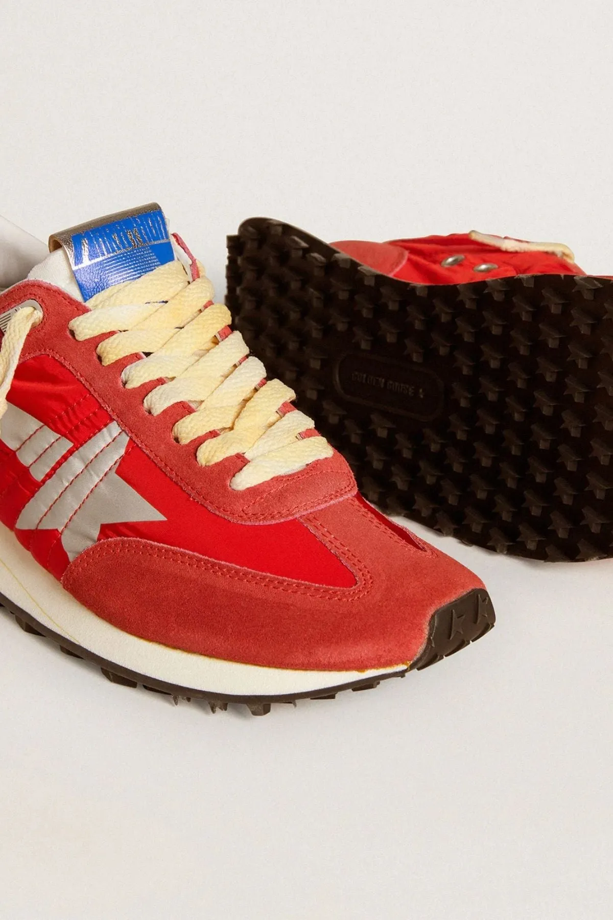 Golden Goose Running Marathon Sneaker - Red/ Silver
