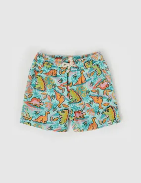 Goldie   Ace Noah Dino Jungle Denim Shorts Seafoam