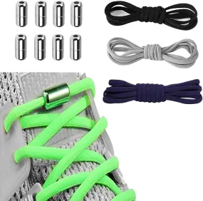 HILLHOME 4 Pairs No Tie Shoelaces Tieless for Adult,Kids,Elderly Sneaker Fits Many Shoes