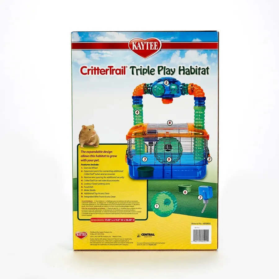 Kaytee® CritterTrail® Triple Habitat for Small Animal Multicolor 17.25 X 11.5 X 19.25 Inch