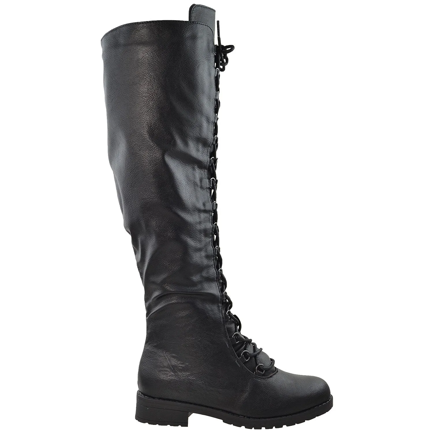 Lace Up Knee High Boot
