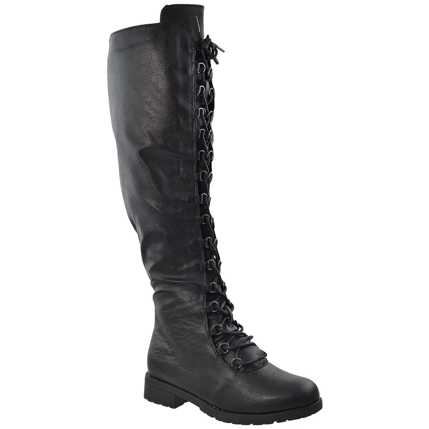 Lace Up Knee High Boot
