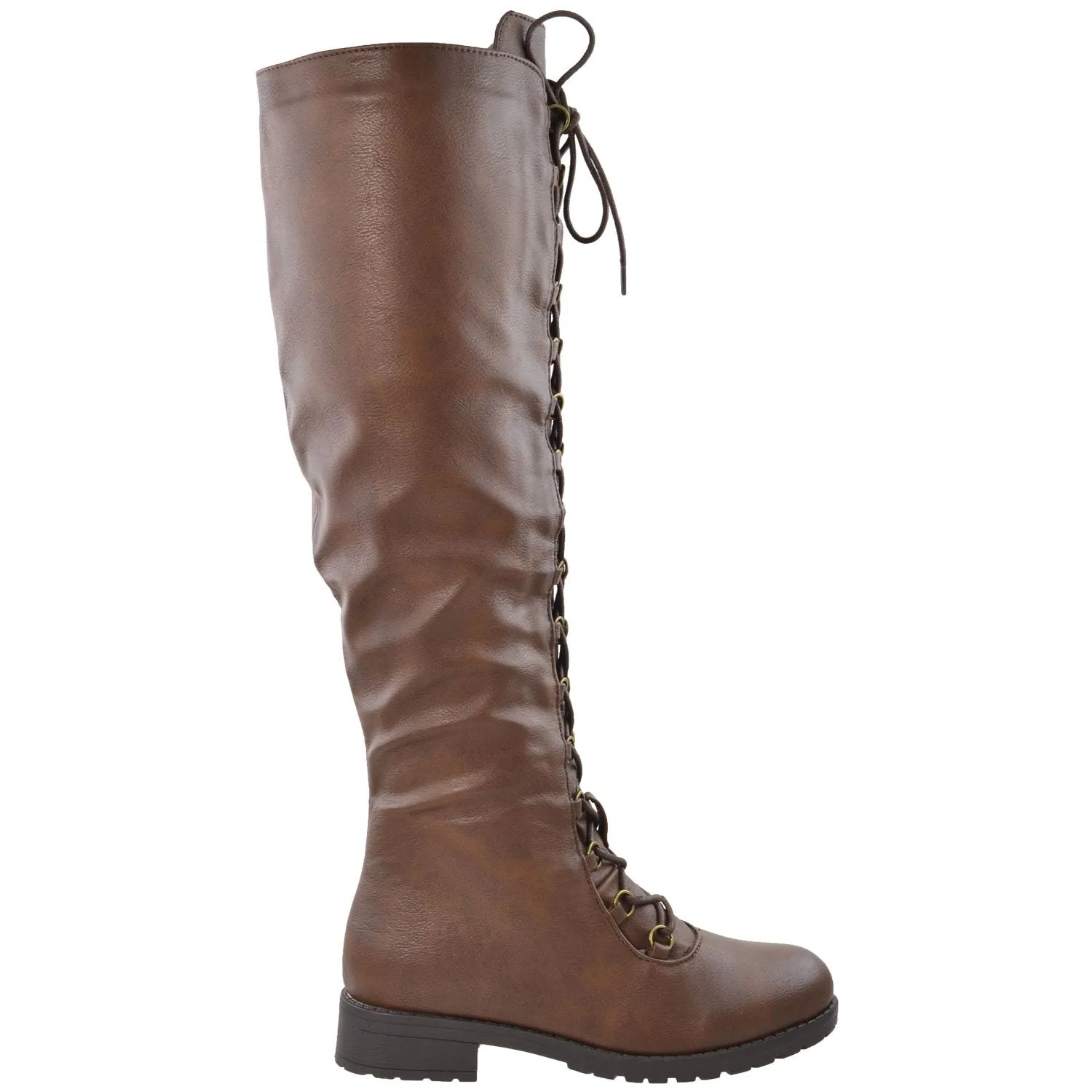 Lace Up Knee High Boot