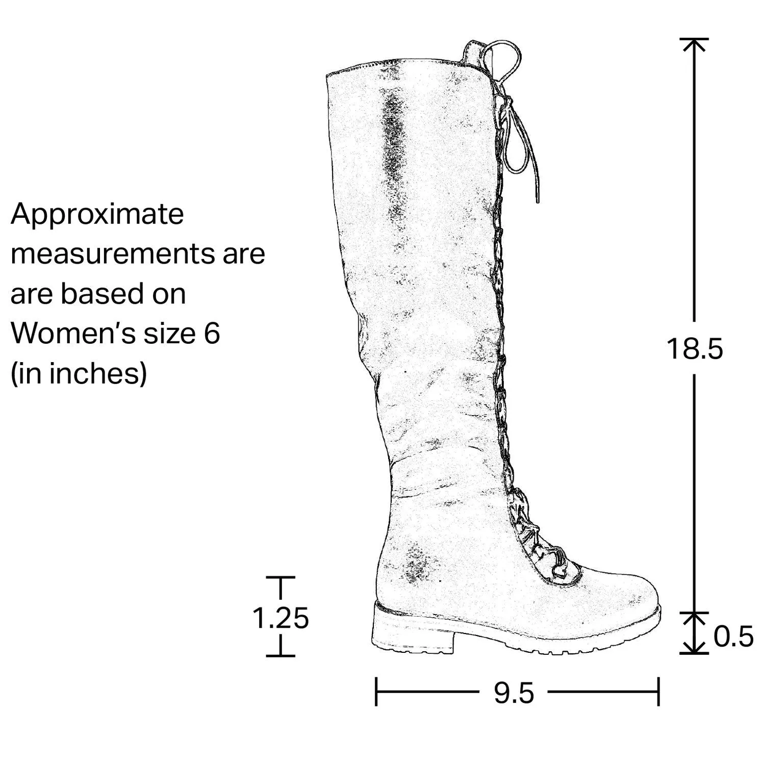 Lace Up Knee High Boot