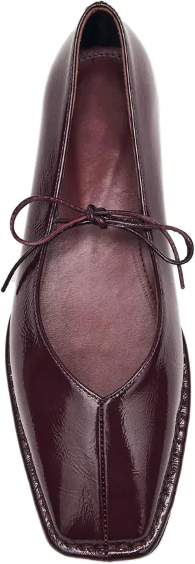Lace Up Square Toe Ballet Flats for Women Cute Bow Slip On Mary Jane Flats Casual Ballerina Shoes