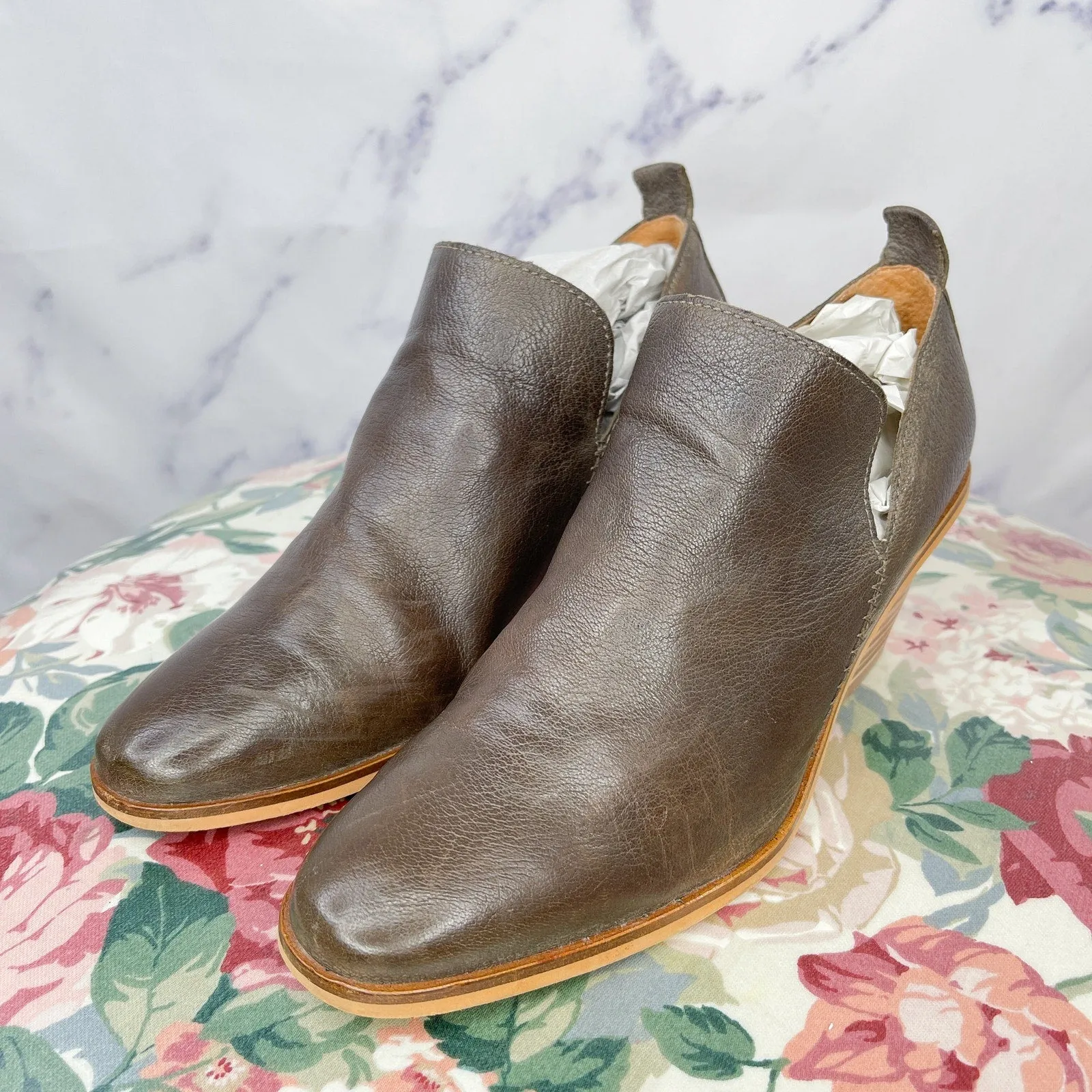 Lucky Brand | Victorey Brown Leather Ankle Bootie | 8.5