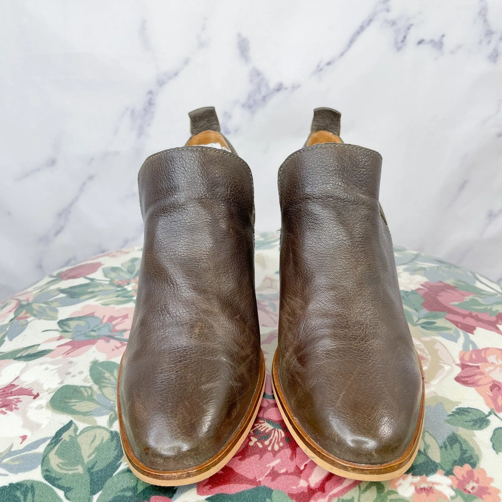 Lucky Brand | Victorey Brown Leather Ankle Bootie | 8.5