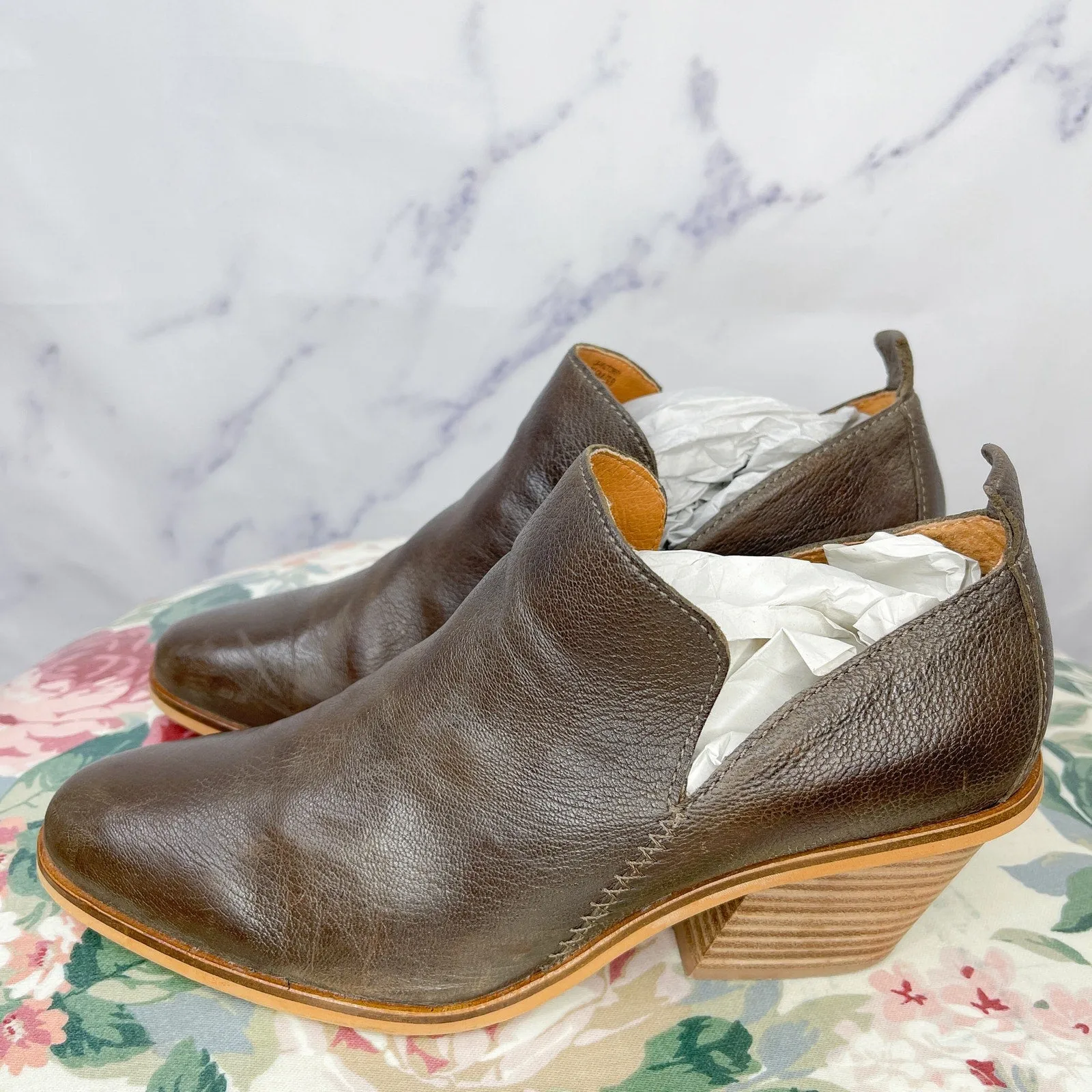 Lucky Brand | Victorey Brown Leather Ankle Bootie | 8.5