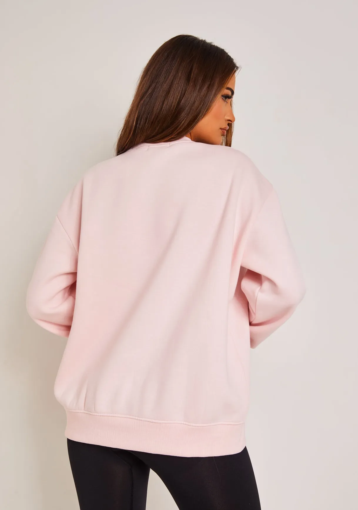 Maisy Baby Pink St Moritz Embroidered Graphic Sweatshirt