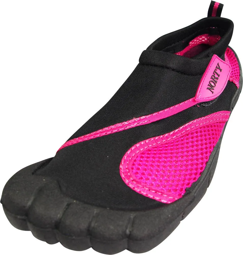 Norty WOMEN'S 5-10 WATER SHOE 5 TOE BLACK FUCHSIA