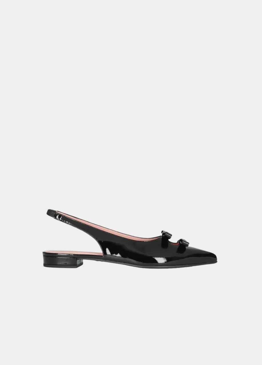 Pretty Ballerina Fabulous Black Patent Slingbacks