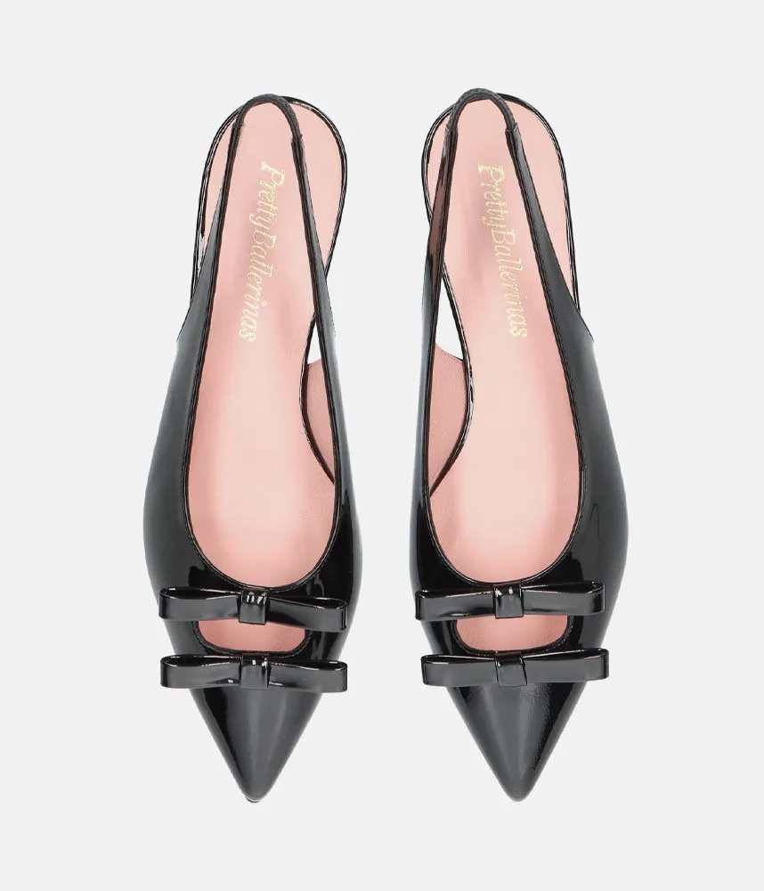 Pretty Ballerina Fabulous Black Patent Slingbacks
