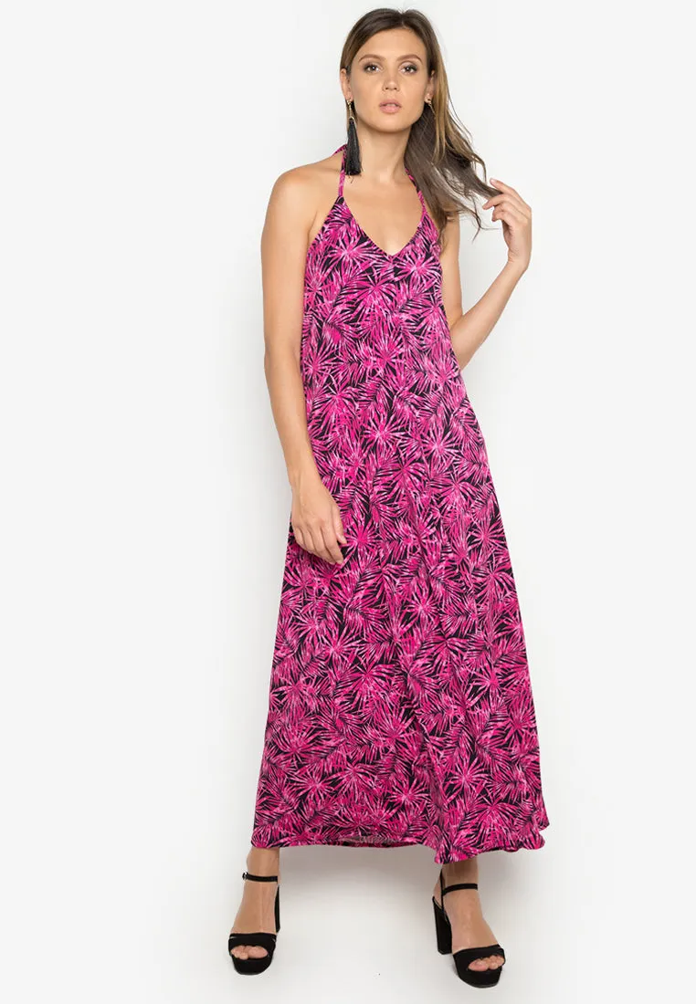Priscilla Fuchsia/Black Maxi Dress