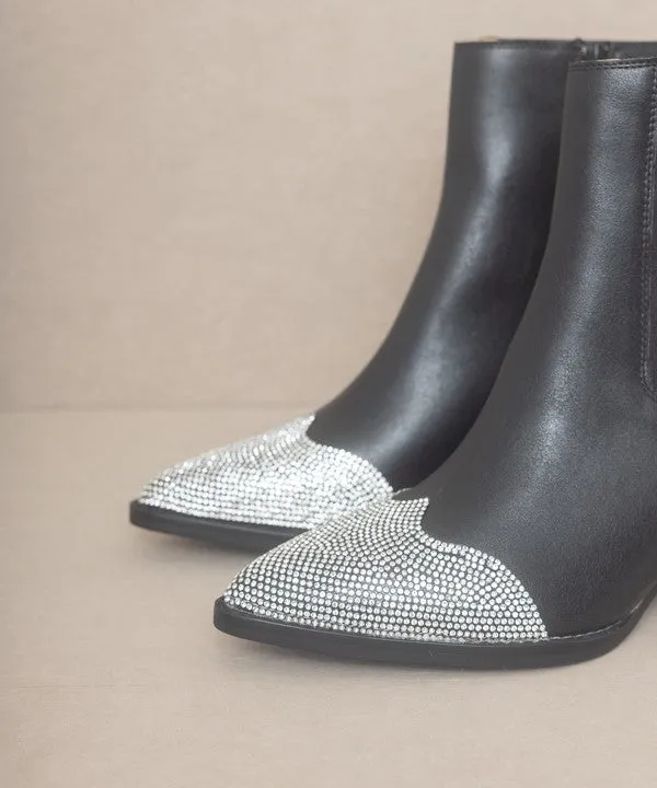 Rhinestone Toed Western Boho Modern Booties