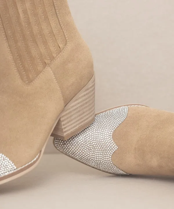 Rhinestone Toed Western Boho Modern Booties