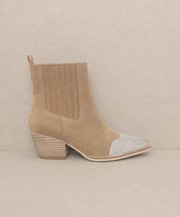 Rhinestone Toed Western Boho Modern Booties