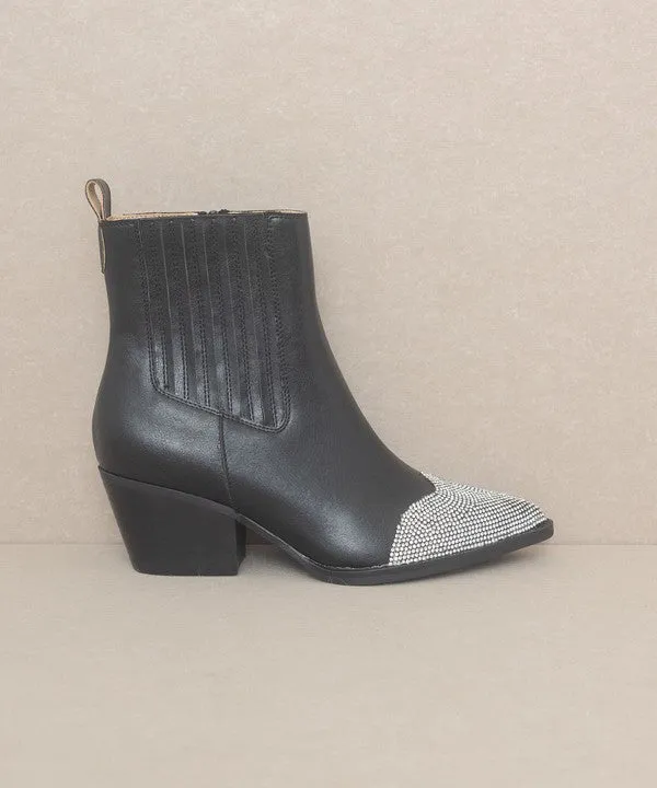 Rhinestone Toed Western Boho Modern Booties