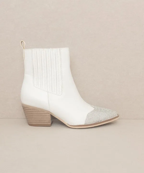 Rhinestone Toed Western Boho Modern Booties