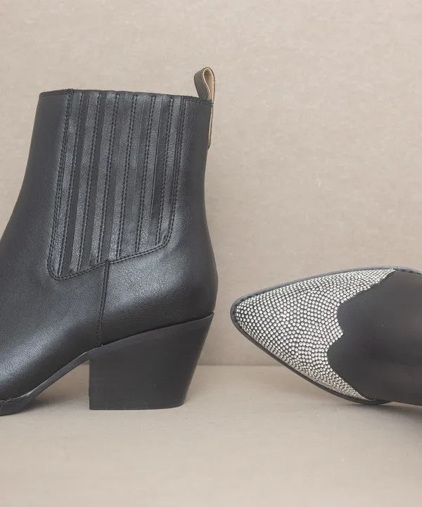 Rhinestone Toed Western Boho Modern Booties