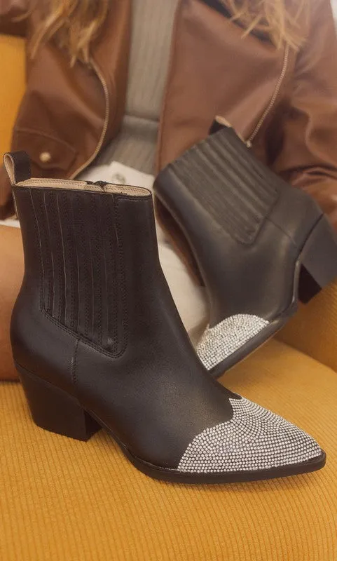 Rhinestone Toed Western Boho Modern Booties
