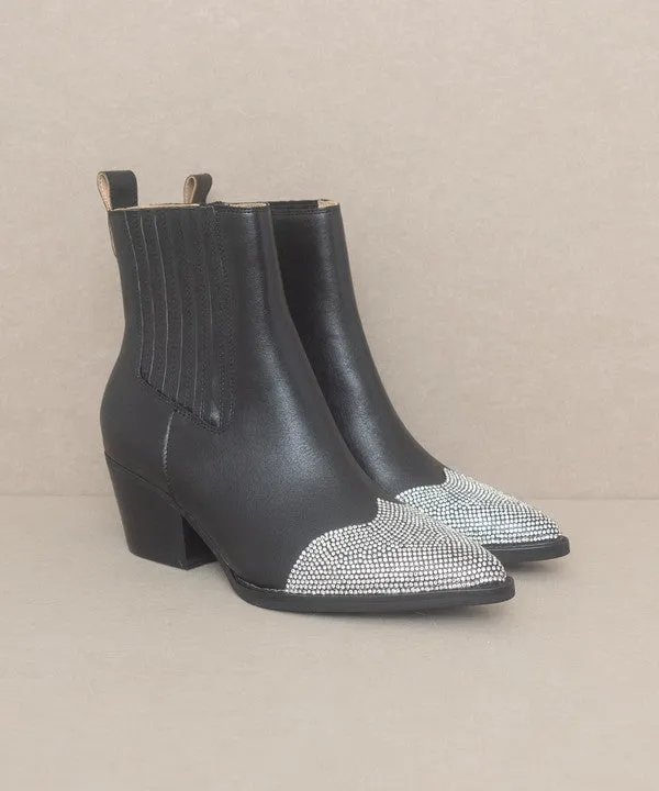 Rhinestone Toed Western Boho Modern Booties