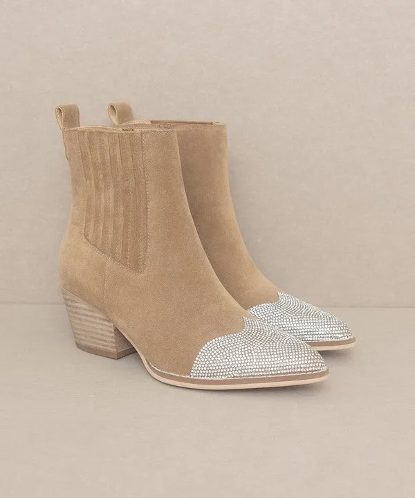 Rhinestone Toed Western Boho Modern Booties