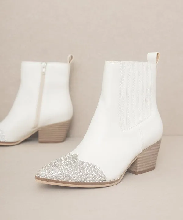 Rhinestone Toed Western Boho Modern Booties
