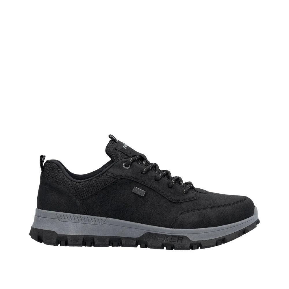 Rieker 35503-00 Mens Wide Black Water Resistant Lace Up Shoes