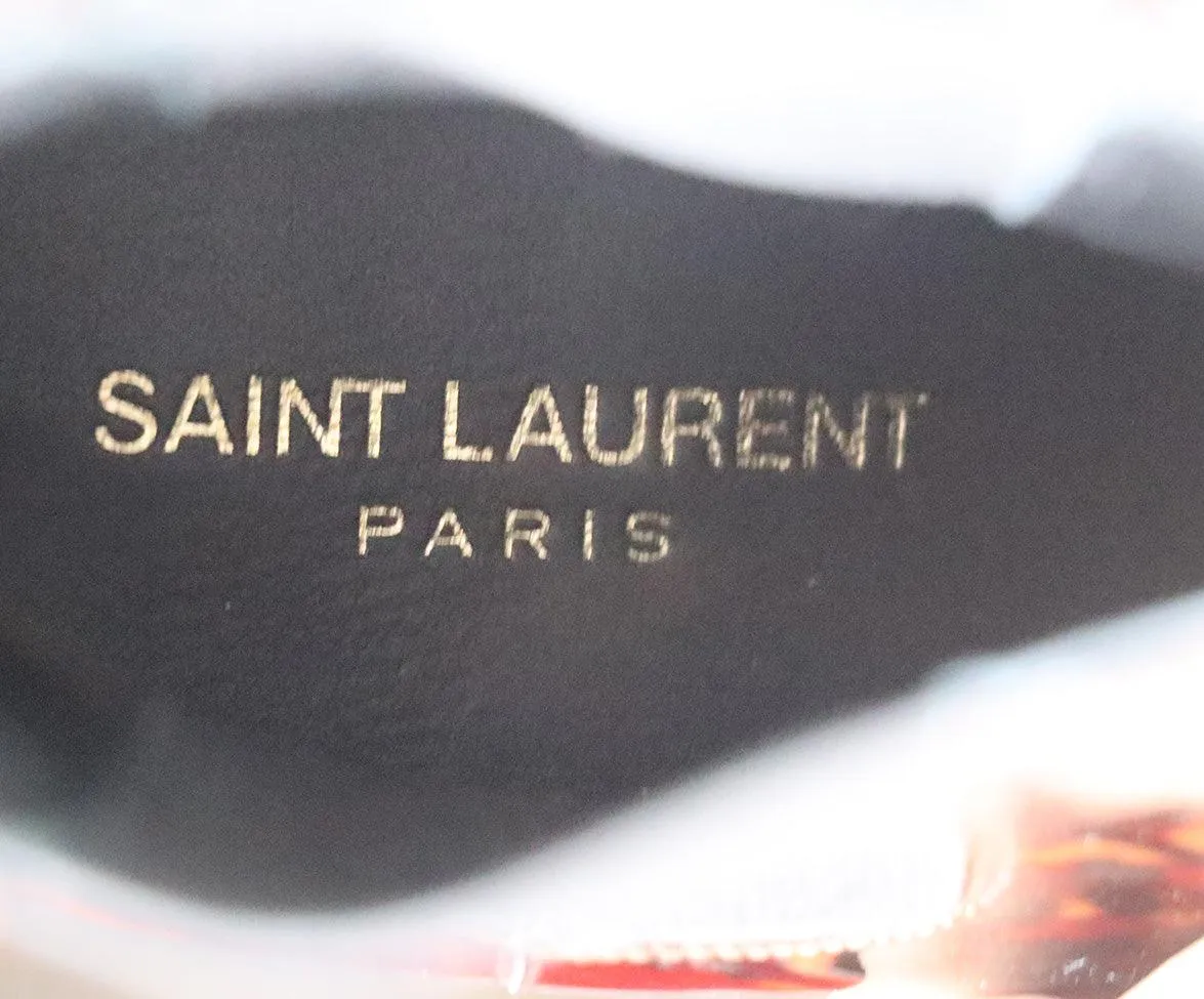Saint Laurent Tortoise Patent Leather Booties sz 7