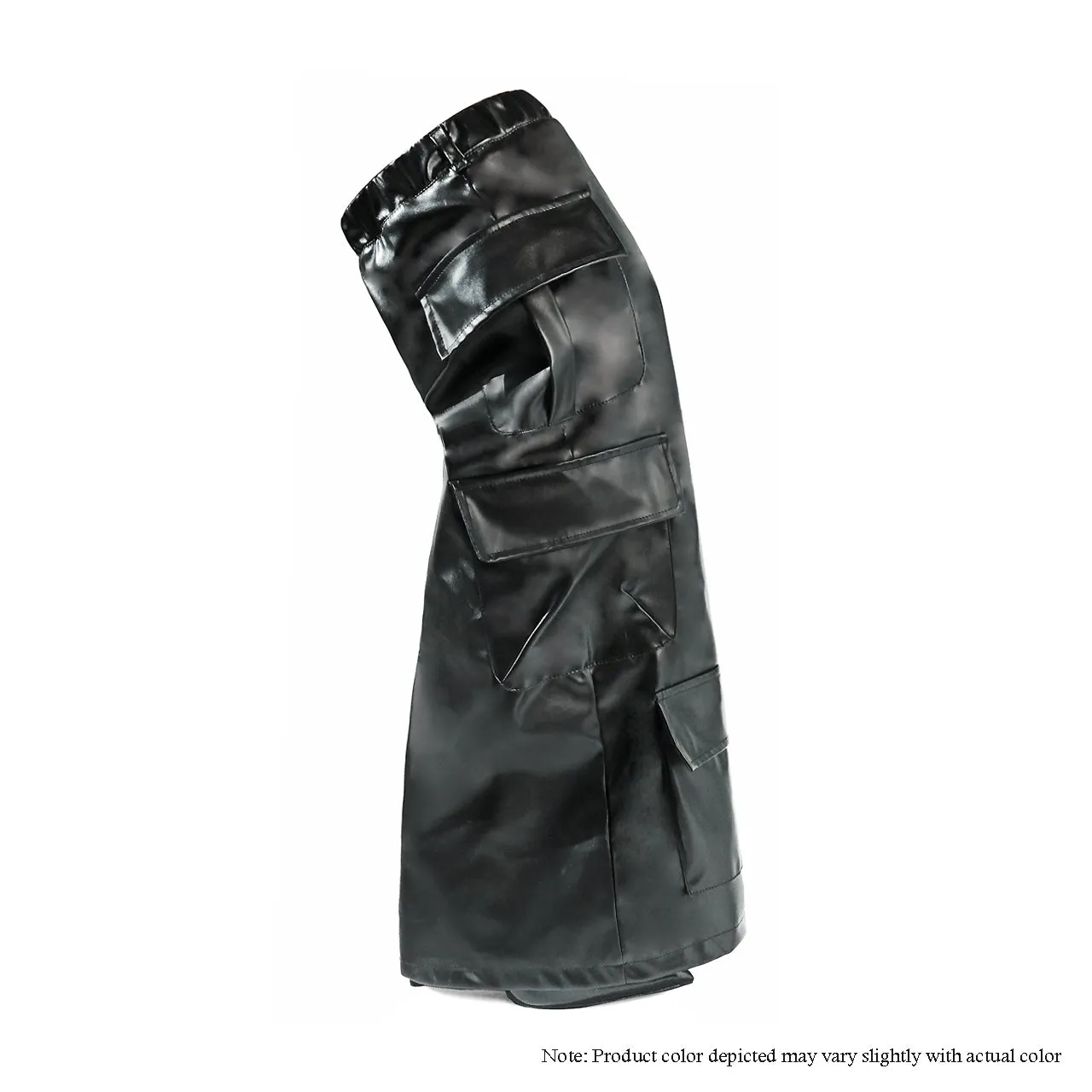 SCANDALOUS-22 THIGH HIGH FUNCTIONAL POCKET - BLACK PU