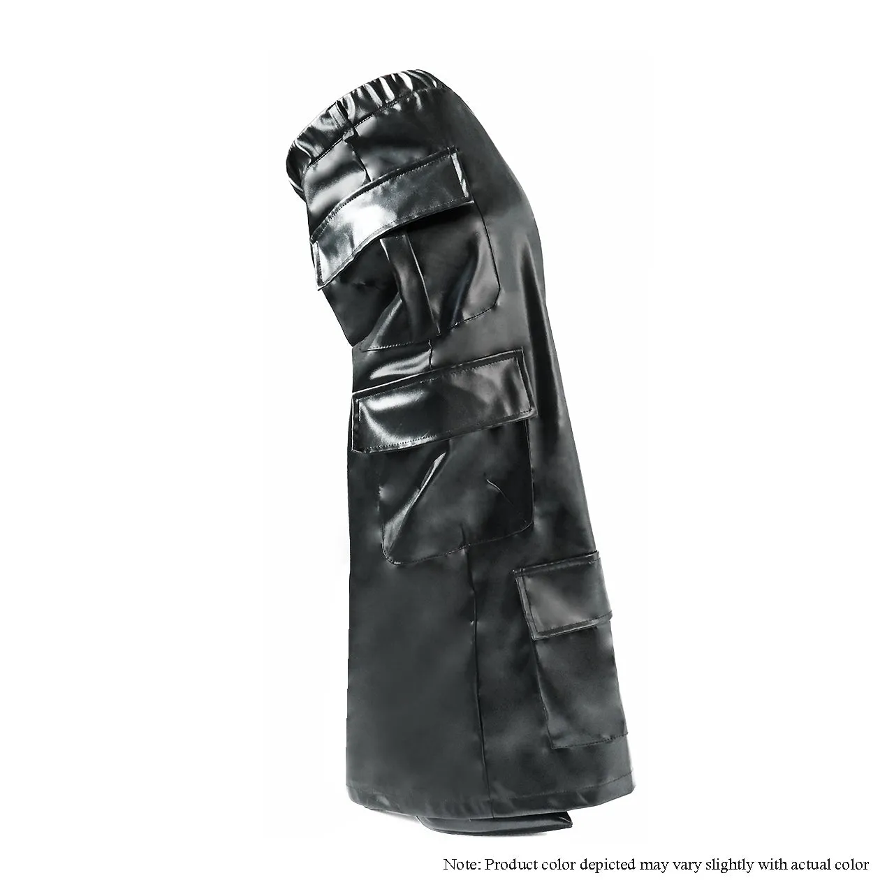 SCANDALOUS-22 THIGH HIGH FUNCTIONAL POCKET - BLACK PU
